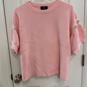G by Giuliana Ribbed Knit Pink Sweater